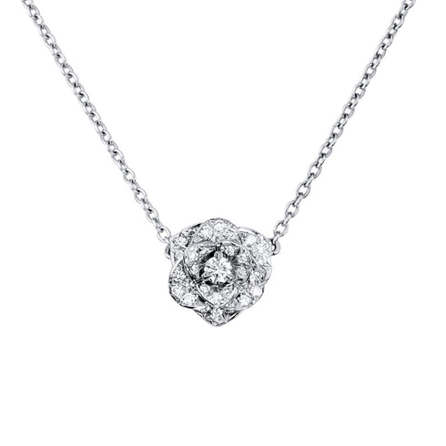 Piaget Rose Flower Pave Diamond Pendant - 1