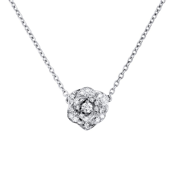 Piaget Rose Flower Pave Diamond Pendant - 1