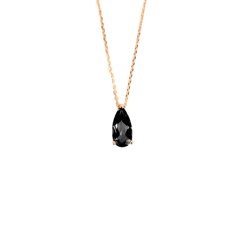Pear Shaped Black Night Quartz Pendant - 1