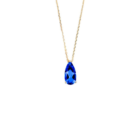 Pear Shaped Blue Topaz Pendant - 1