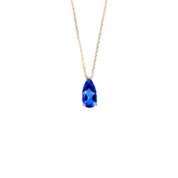 Pear Shaped Blue Topaz Pendant - 1