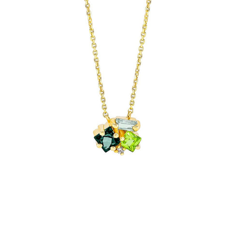 Nadima Green Mix Cluster Pendant - 1