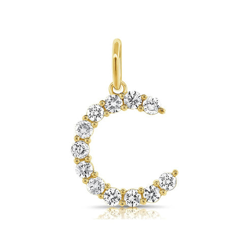 Diamond Large Initial Pendant - 1