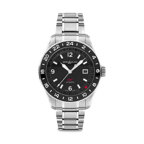 Montblanc 1858 GMT Black Stainless Steel Watch - 1