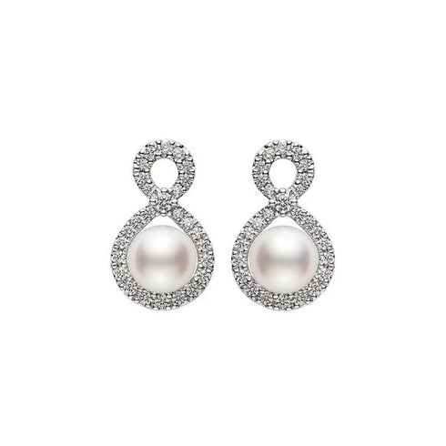 Ruyi Collection Akoya Cultured Pearl And Diamond Earrings - 1