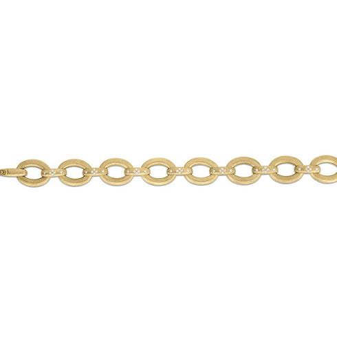 Duchessa Satin Oval & Diamond Accent Link Bracelet - 1