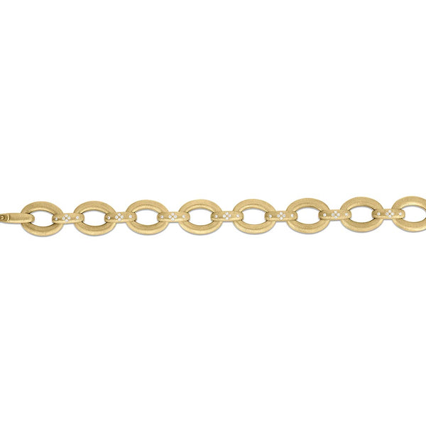 Duchessa Satin Oval & Diamond Accent Link Bracelet - 1