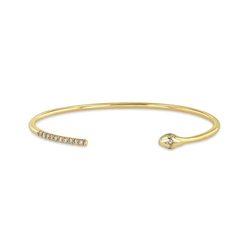 Snake Head With Diamond Eyes & Pave Diamond Cuff - 1