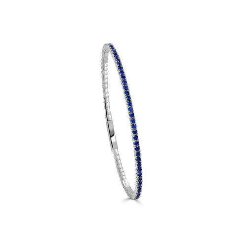 Blue Sapphire Flexible Eternity Bangle - 1