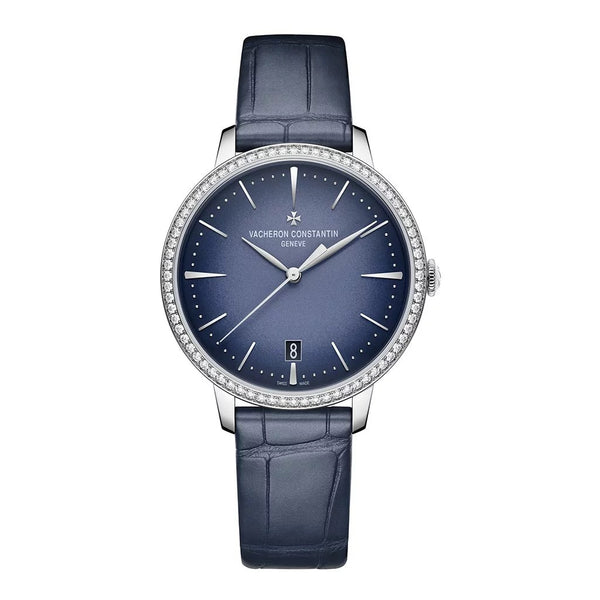 Patrimony 18k White Gold Bezel with Diamonds Watch - 1