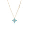 Venetian Princess Medium Flower Turquoise & Diamond Necklace - 1
