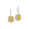 Halo Dangle Yellow Diamond And Diamond Earrings - 1