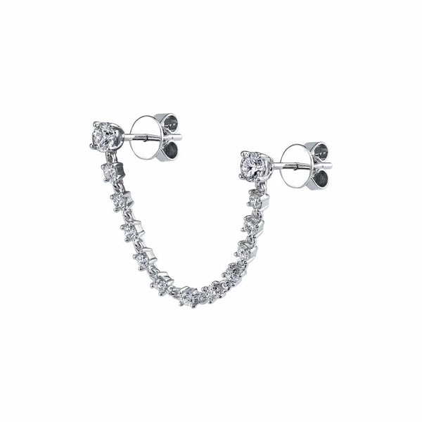 Double Piercing Diamond Loop Earring - 1