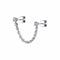 Double Piercing Diamond Loop Earring - 1