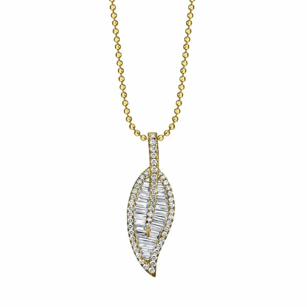 Large Leaf Diamond Necklace - 1