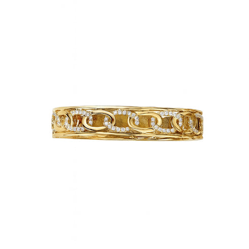Diamond Link Bangle 18K Yellow Gold - 2