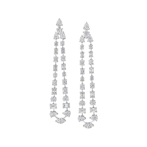 Dangle Multi-Shape Diamond Earrings - 1