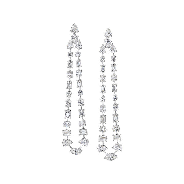 Dangle Multi-Shape Diamond Earrings - 1