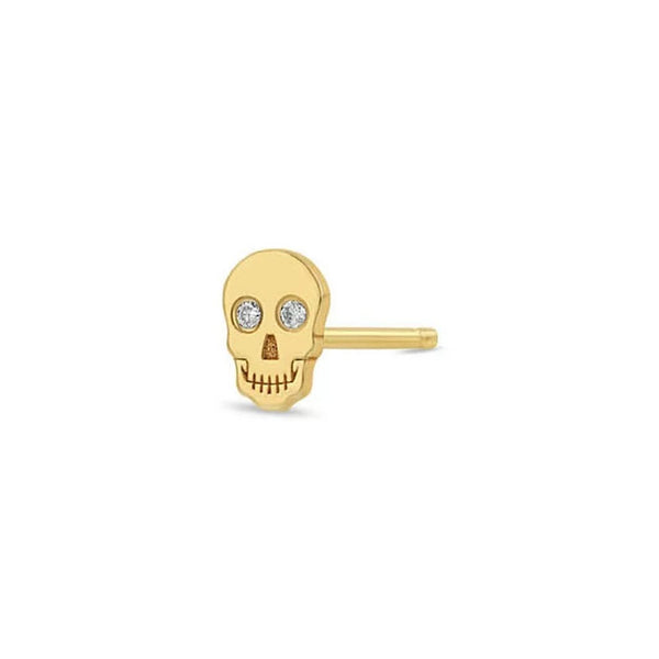 Itty Bitty Skull With Diamond Eyes Stud - 1