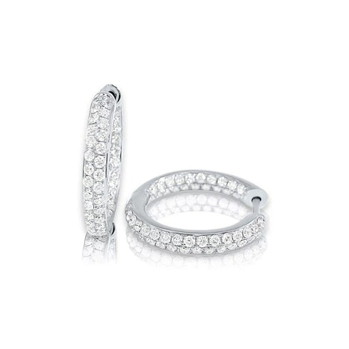 Diamond Pave Hoop Earrings - 1