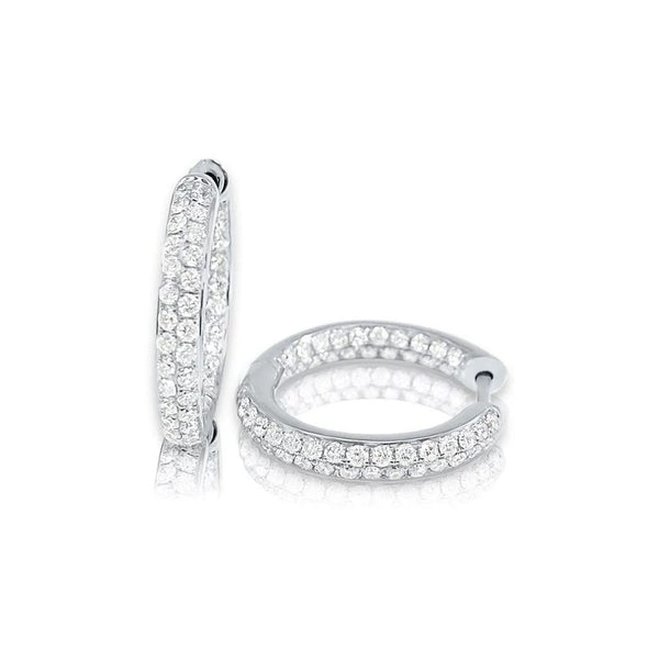 Diamond Pave Hoop Earrings - 1