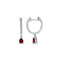 Diamond & Ruby Pear Shape Drop Earrings - 1