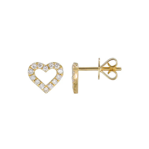 Diamond Open Heart Studs - 1