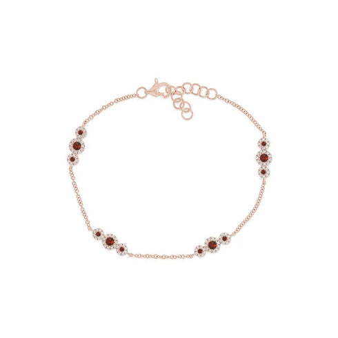 Ruby & Diamond Chain Station Bracelet - 1