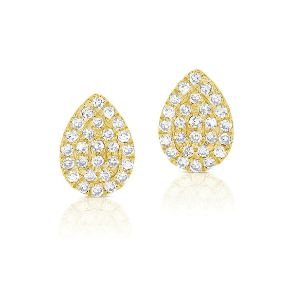 Teardrop Pave Stud Diamond Earrings - 1