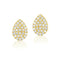 Teardrop Pave Stud Diamond Earrings - 1