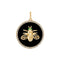 Black Agate & Diamond Dragon Fly Disc Charm - 1