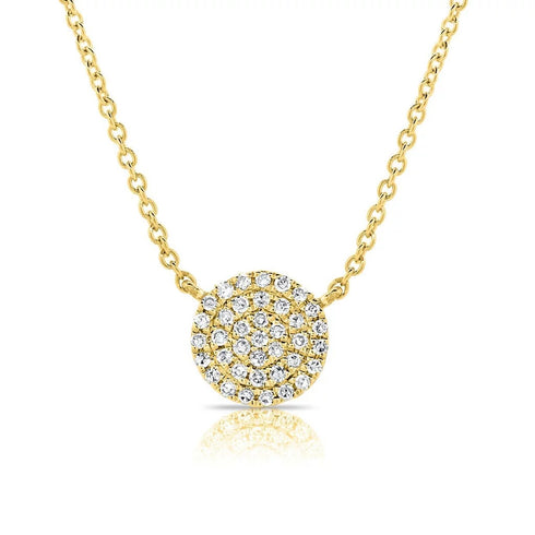 Diamond Small Disc Necklace - 1