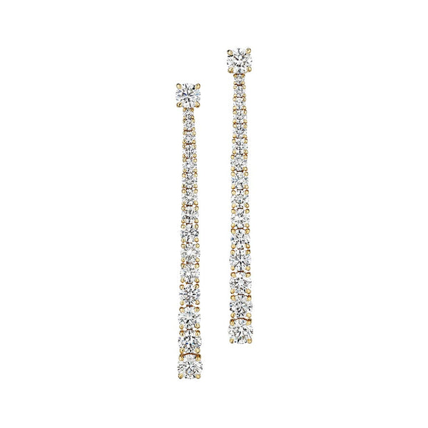 Dangle Round Diamond Earrings - 1