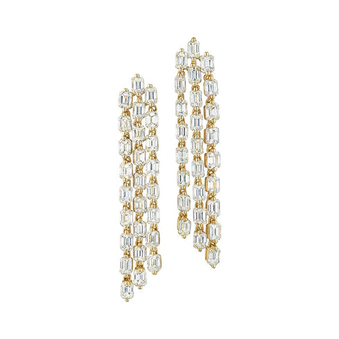 Dangle Emerald Diamond Earrings - 1