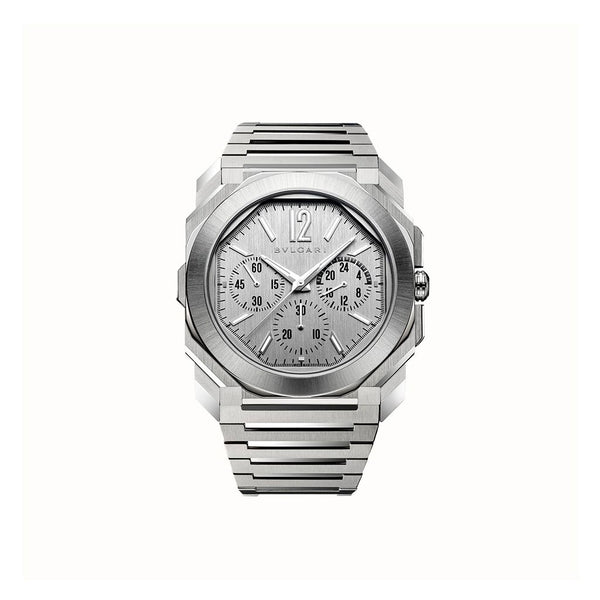 Stainless Steel Octo Finissimo Chronograph GMT Watch - 1