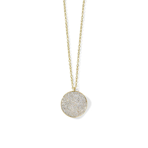 Large Flower Pendant Necklace With Diamonds - 1