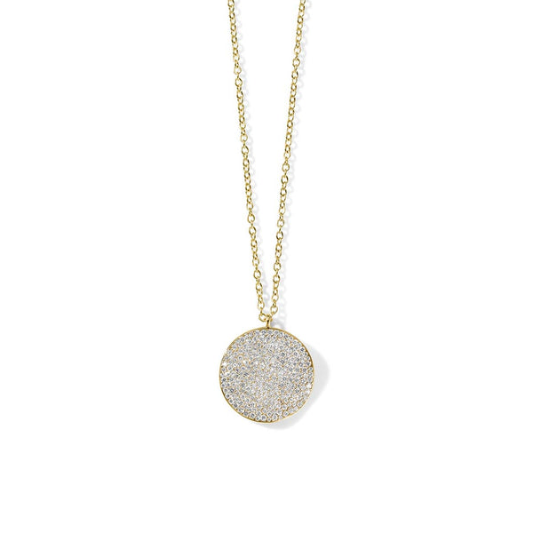 Large Flower Pendant Necklace With Diamonds - 1