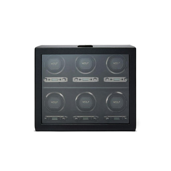 Black British Racing 6 Piece Watch Winder - 1