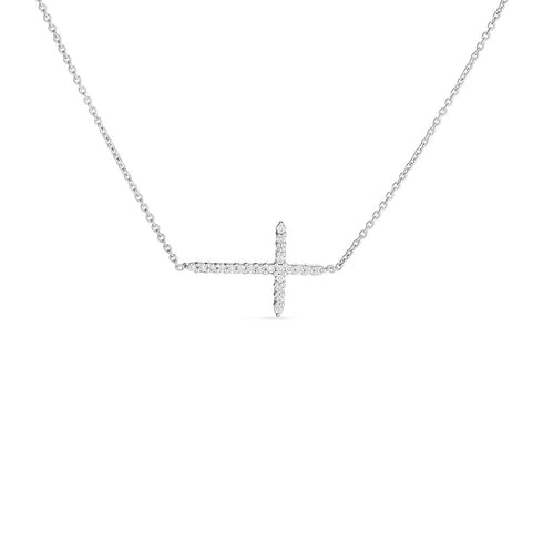 Tiny Treasures Diamond Sliver Cross Necklace - 1