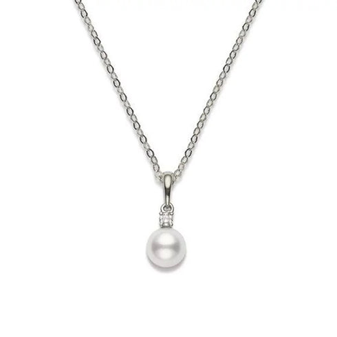Akoya Cultured Pearl And Diamond Pendant - 1