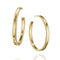 Gold Hoop Half Round Diamond Earrings - 1