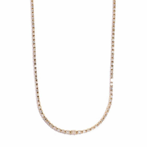 Emerald Cut with Feature Diamond Necklace - 1