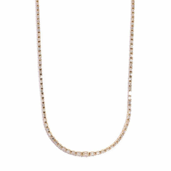 Emerald Cut with Feature Diamond Necklace - 1