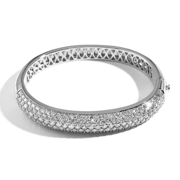 Large Domed Diamond Bangle - 1