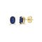 4 Prong Stud 0.5in Oval Blue Sapphire Earrings - 1