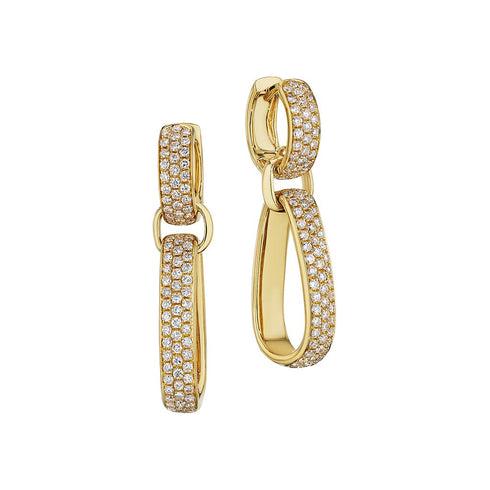 Pave Dangle Diamond Earrings - 1