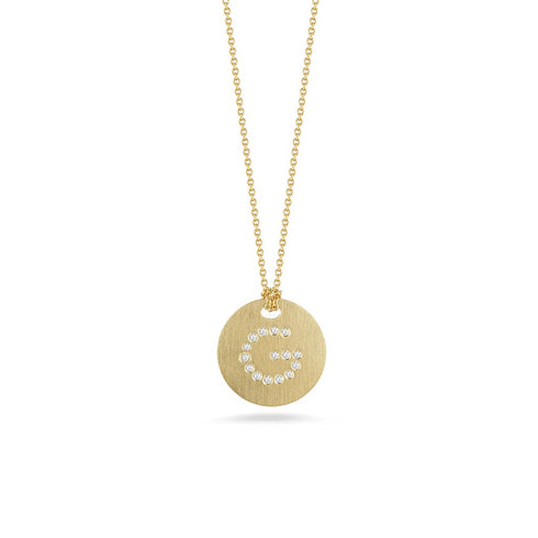 Tiny Treasures Diamond Initial G Satin Disc Necklace - 1