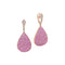 Teardrop Pave Dangle Pink Sapphire And Diamond Earrings - 1