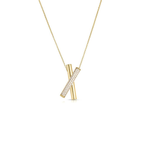 Domino Pave Round Diamond Pendant - 1
