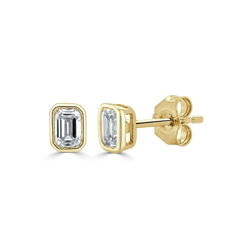 Emerald-Cut Diamond Studs - 1